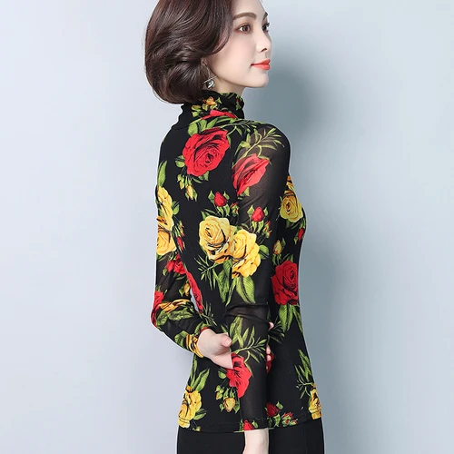 Осень 2020 новый стиль изысканный принт эластичный длинный рукав большой код