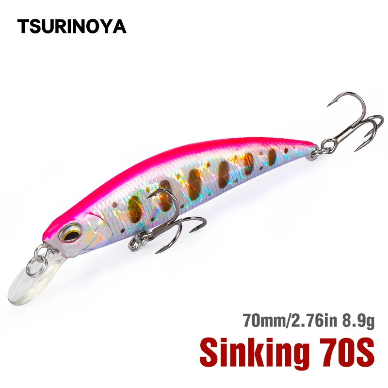 TSURINOYA новая рыболовная приманка гольян DW75 Тонущая жесткая воблер 70S 70 мм наживка с
