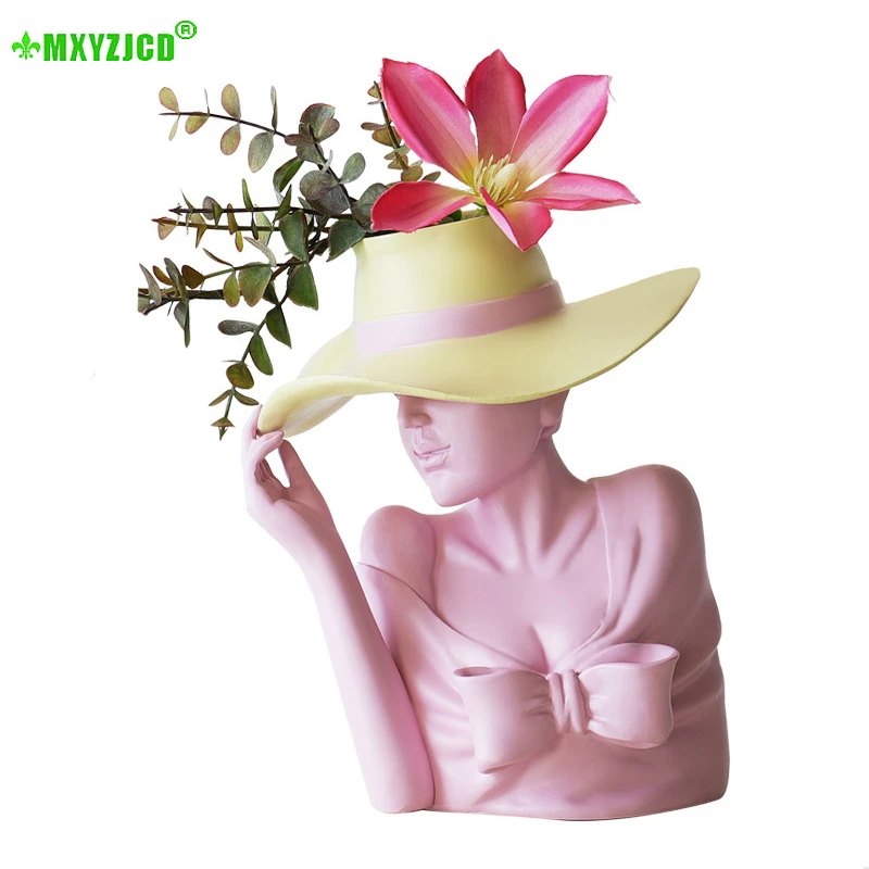 Портрет в европейском стиле полимерная скульптура цветочный горшок для гостиной