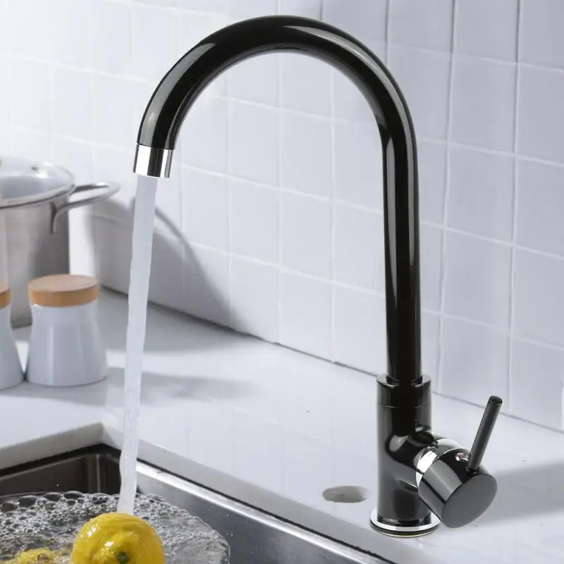 

Oversea Stock!!! Kitchen Faucet Stainless Steel 360 Rotate Faucet Kitchen Tap Deck Mount Cold Hot Water Sink Mixer Taps HWC