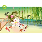 Алмазная вышивка SNA с девятью рыбками, полная круглая или квадратная стразы, вышивка крестиком