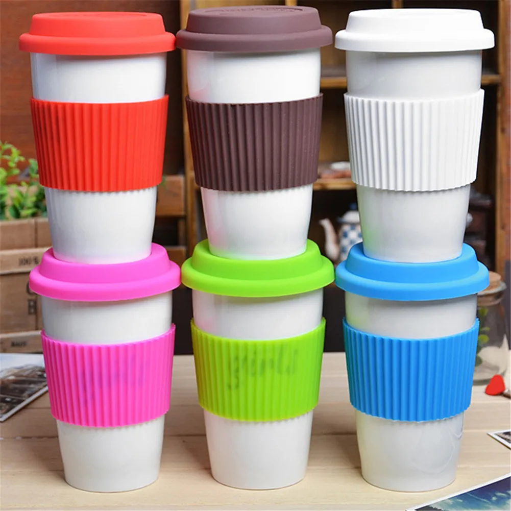 

Silicone Cup Sleeve Heat Insulation Coffee Cup Cover Ceramic Cup Cover Non-slip Heat Resistant Bottle Sleeves Colored Mug Sleeve