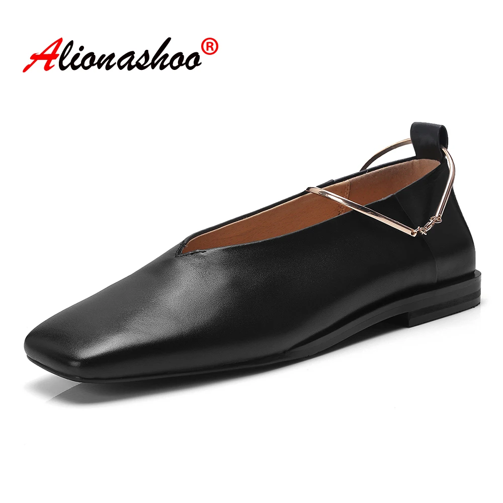 Женские балетки на плоской подошве мягкие слипоны из натуральной кожи Женская
