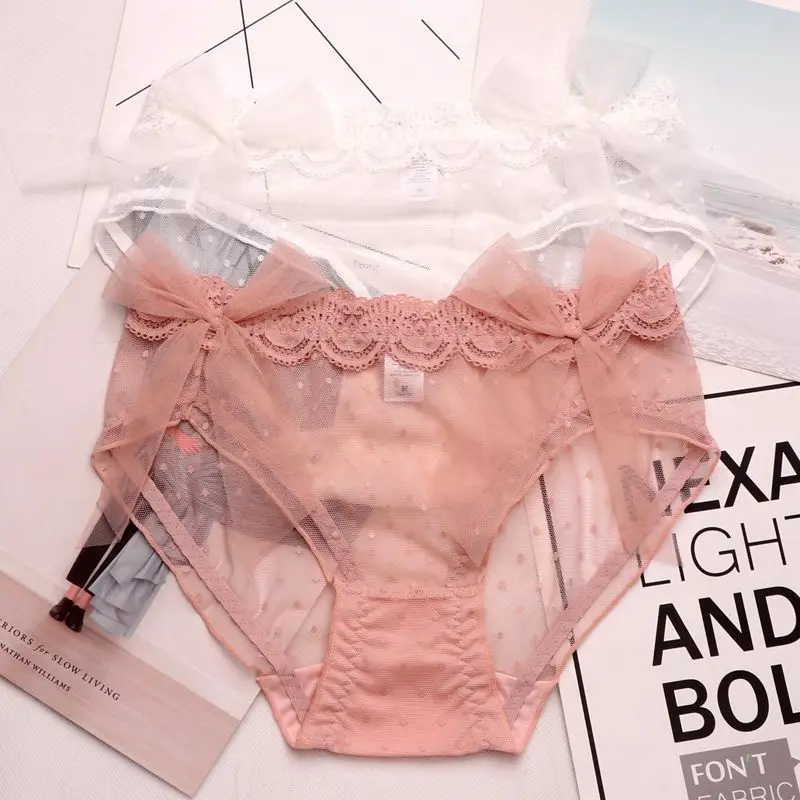 SP & CITY милые кружевные трусики в горошек с большим бантом соблазнительное нижнее