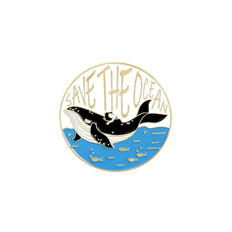 

Personality whale creative astronaut planet simple cartoon pins DIY fashion accessories collection badge brooch