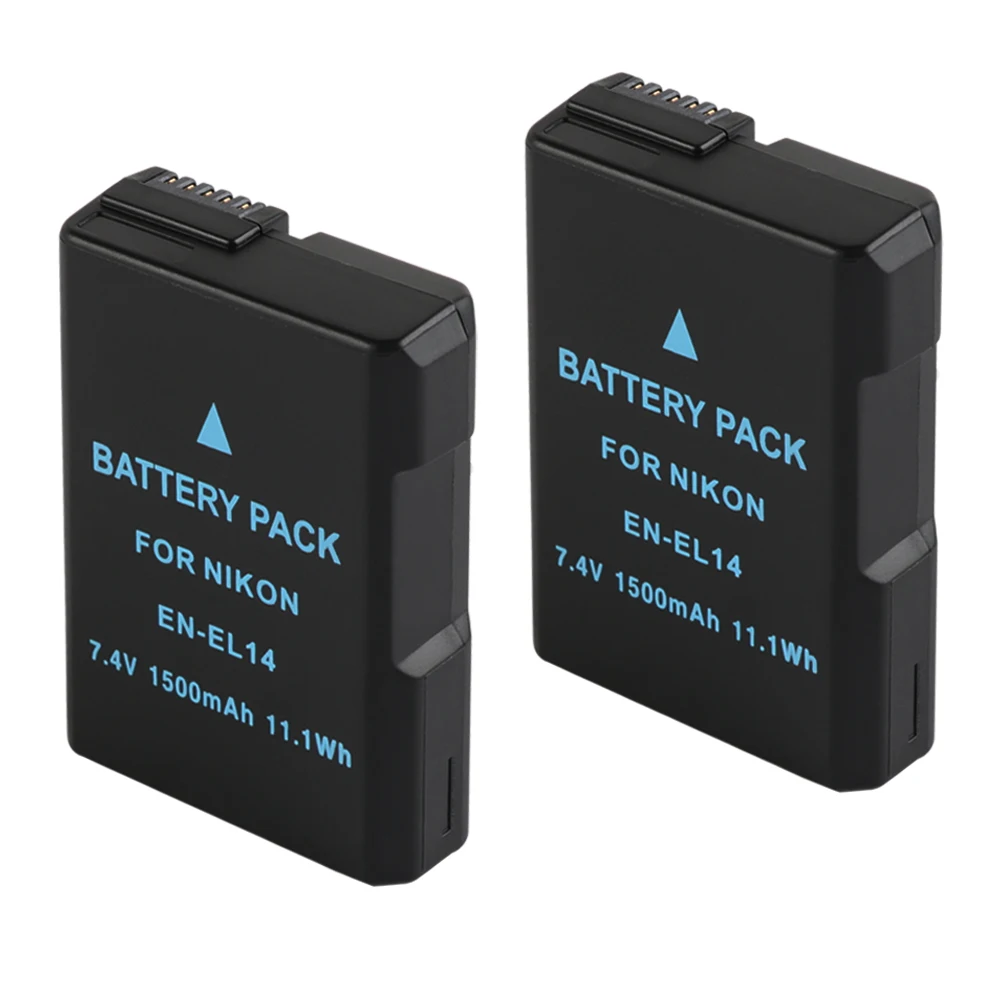 Аккумуляторная батарея 1500 мА · ч с двумя USB портами и ЖК дисплеем для Nikon D3100 D3200 D3300