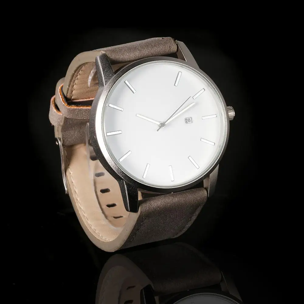 Мужские Роскошные Кварцевые часы с кожаным ремешком женские календарем мужские