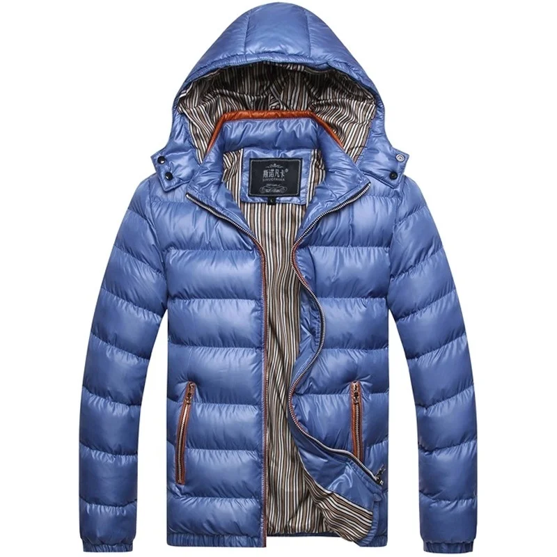 

Зимняя мужская Толстая парка с капюшоном, пуховик, Теплое повседневное Стеганое пальто, верхняя одежда, ветровка, куртка на молнии