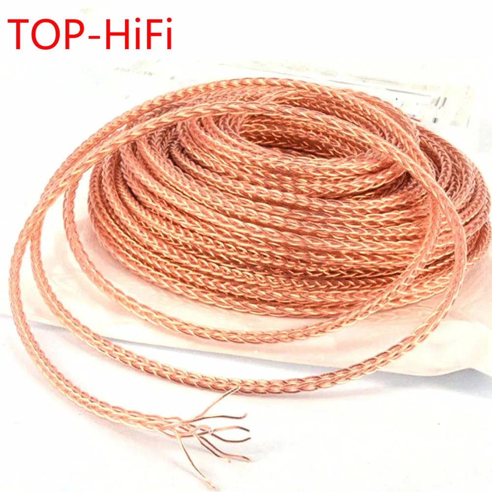 

TOP-HiFi Free shipping 8 Cores 7N OCC Single Crystal Copper Wire Weaving Cable for DIY Audio Headphone Headset upgrade Cable