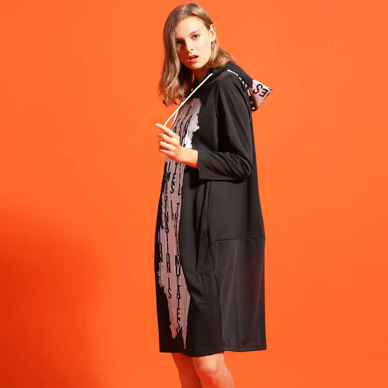 Max LuLu модные корейские женские осенние фитнес уличные женские с капюшоном Элегантные платья винтажные Длинные Рукава vestidos