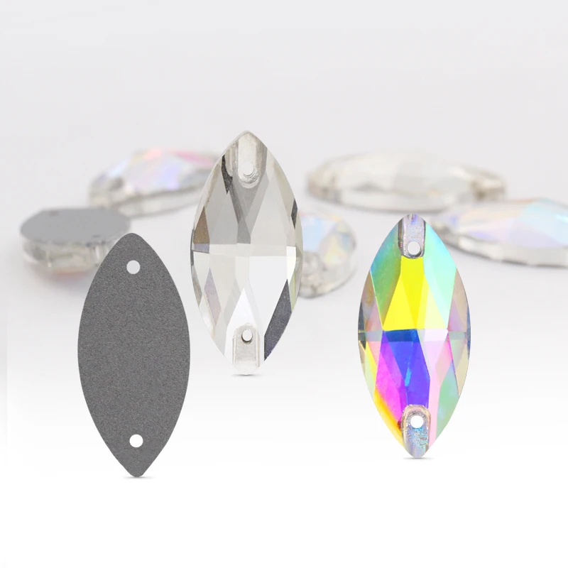 Trigon Crystal AB Flatback пришивные стразы стеклянные для рукоделия Рождество/одежда