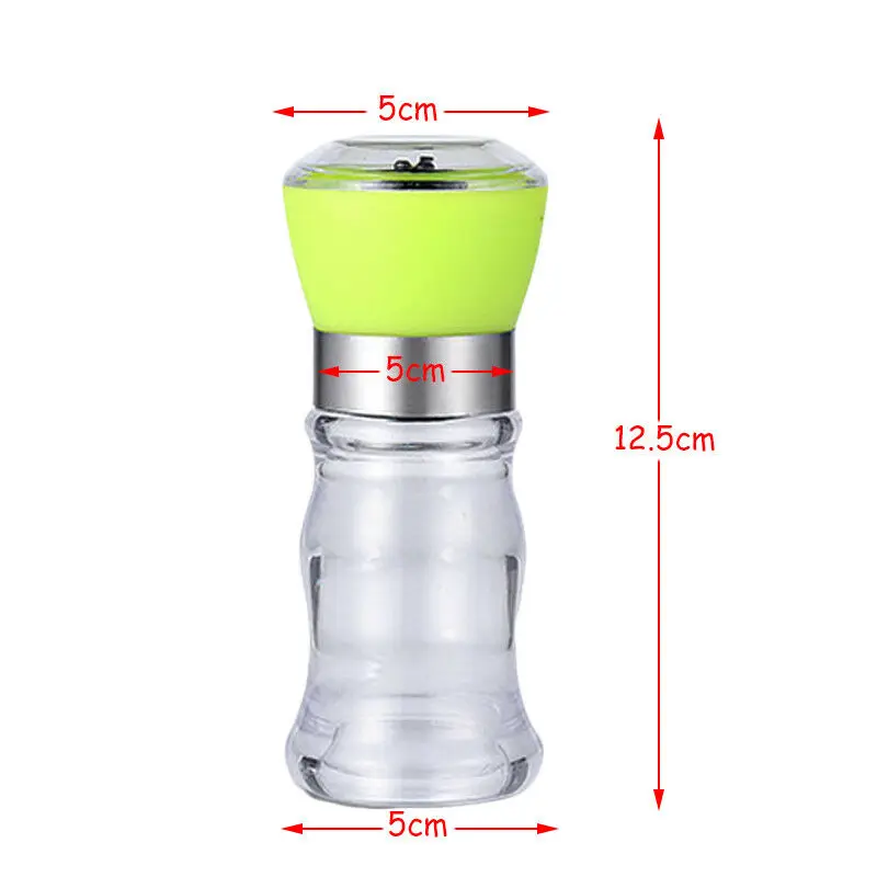 

Pepper Grinder Manual Salt And Pepper Mill Grinder Spice Shakers Containers Food Herb Transparent Seasoning Bottle Kitchen Tool