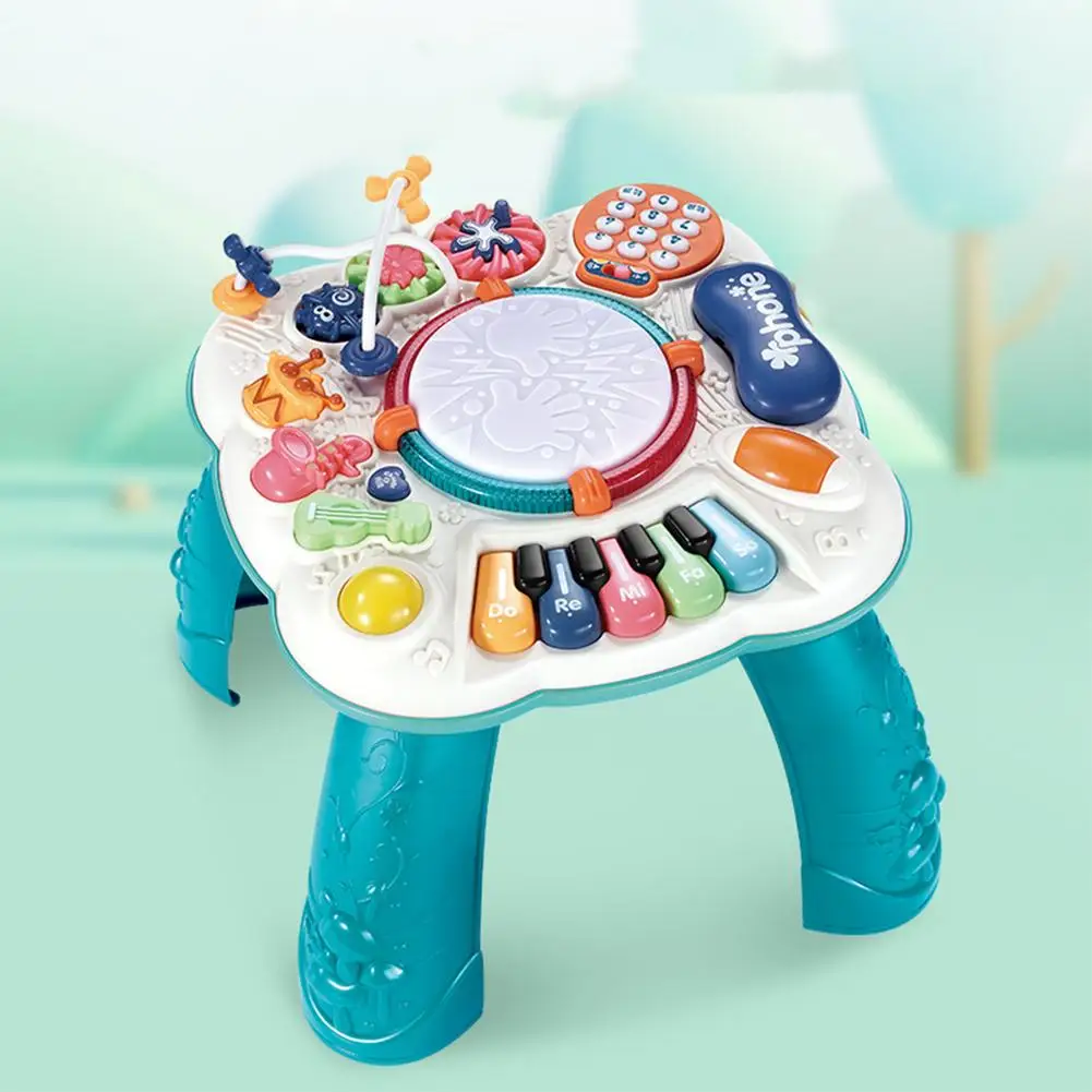 Baby Musical Activities Table Game Activity Center 1 2 3 Years Old Activity Table Bilingual Game Multifunctional Music Toy Table