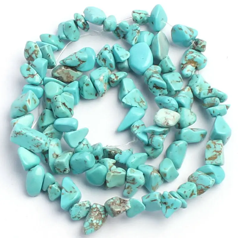 Blue Turquoise Высокое качество 5-8 мм чип Форма 41 различные материалы натуральный камень DIY драгоценные камни ювелирные изделия свободные бусины 17 дюймов wj69 - Цвет: Blue Turquoise
