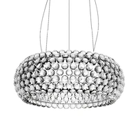 led postmodern amber clear beads round chandelier lighting lustre suspension luminaire lampen for dinning room foyer