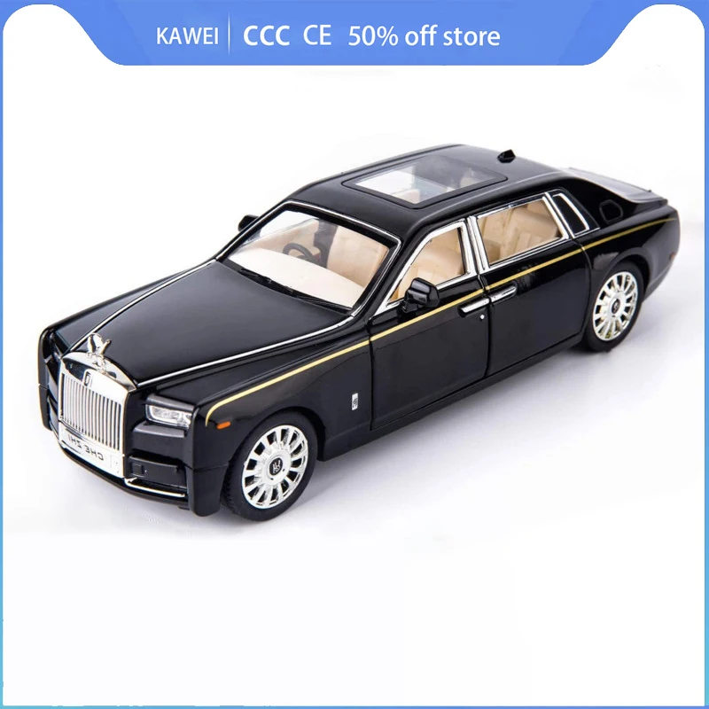 

Модель игрушечного автомобиля Rolls-Royce Phantom из сплава 1/24, модель игрушечного автомобиля со звуком и подсветкой, игрушечный автомобиль для дет...