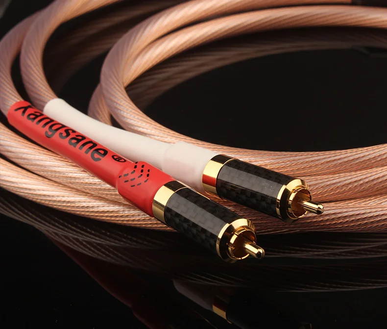1 пара 0 5 м 5N OCC сигнальный кабель из углеродного волокна позолоченный rca к hifi