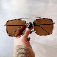 shauna retro double bridges square sunglasses women fashion colorful leopard shades uv400 men gradient sun glasses