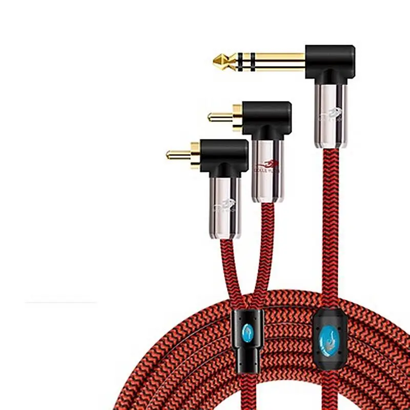 Аудиокабель со штекером 1/4 дюйма и разъемом RCA 6 35 мм в 2 шт. для усилителя динамика