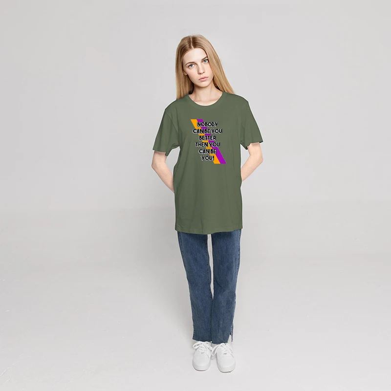 

Nobody Canbeyou Better Print Tshirts Womans Fashion Cotton Crewneck T-shirt Fashion Vintage T-shirts Summer Retro Female Tshirts