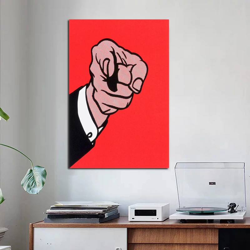 Современный красный фон с рисунком жеста Картина на холсте для гостиной домашний