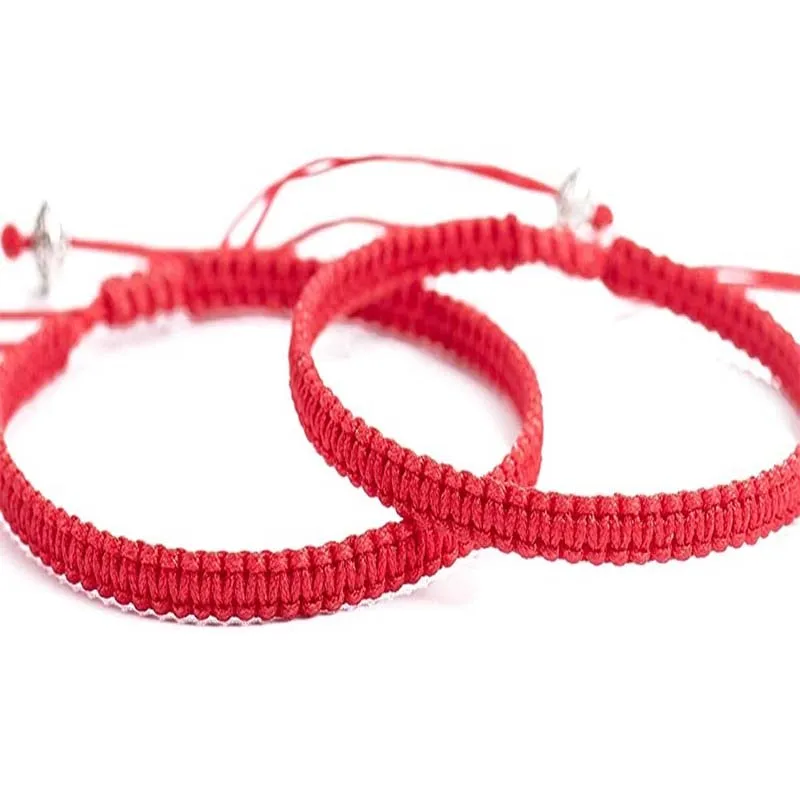 2pcs/Set Red String of Fate Bracelets Protection Good Luck Simple Matching for Lover Women Men | Украшения и аксессуары