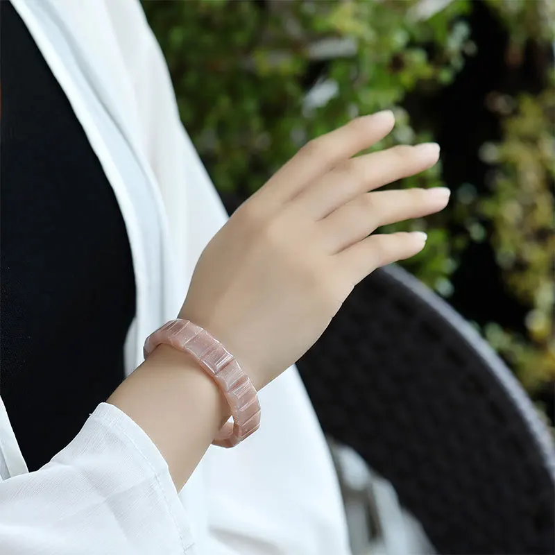 Мужские и женские браслеты на запястье оранжевые из натурального камня