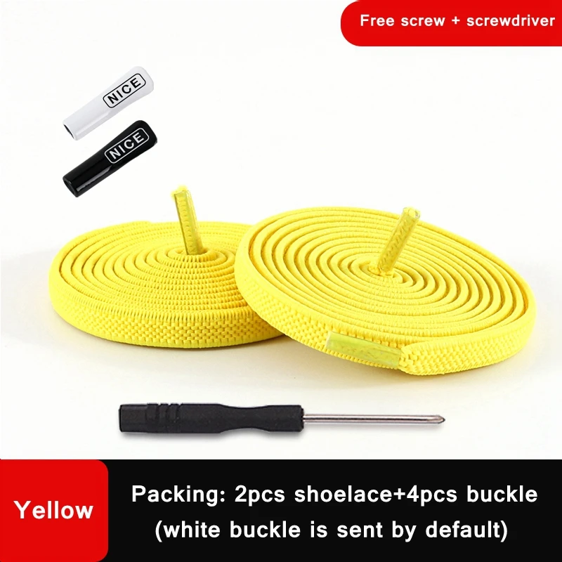 1 Pair No Tie Shoelace Elastic Shoelaces Leisure Sneakers Quick Flat Shoelaces Lazy Shoe Laces Nice Buckle Kids and Adult Unisex