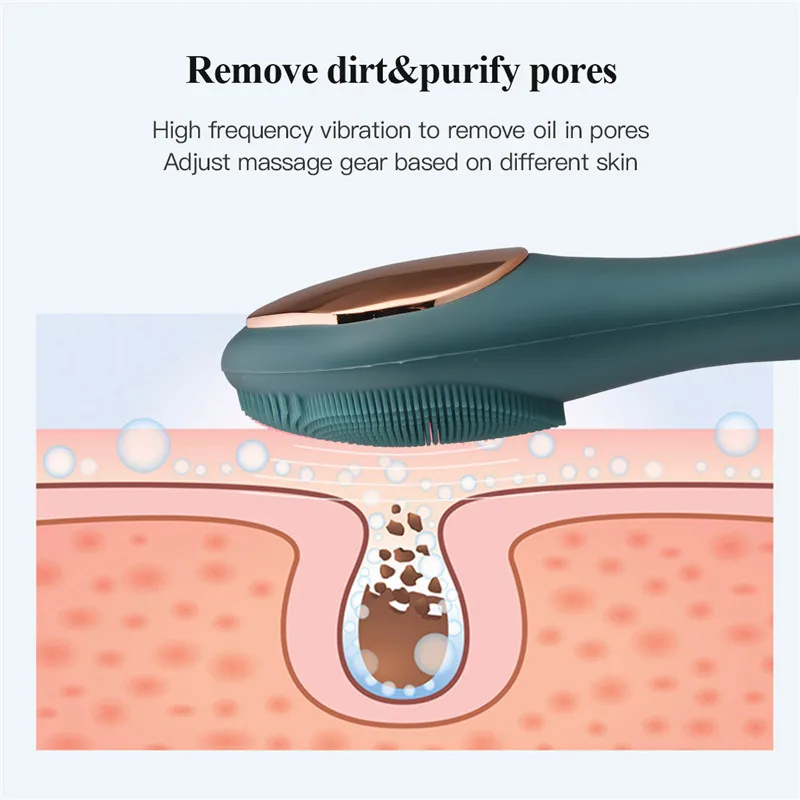 

Heating Facial Cleansing Brush Vibration Skin Massager Sonic Pore Cleaning Waterproof Anti Aging Facial Massager Beauty Cleaner