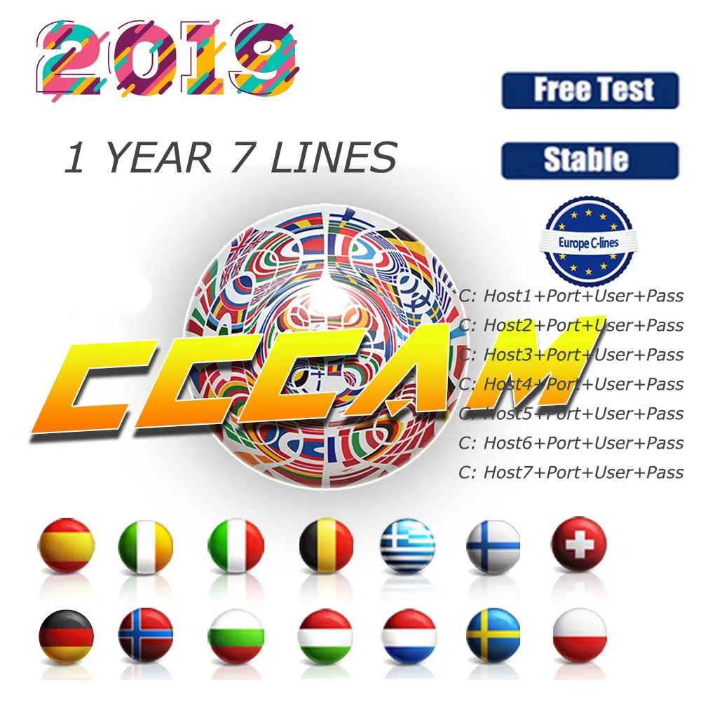 Панель Ccam для От 1 до 2 лет 7 линий Европа поддержка Испания рецептор Cccams cline 7 линий