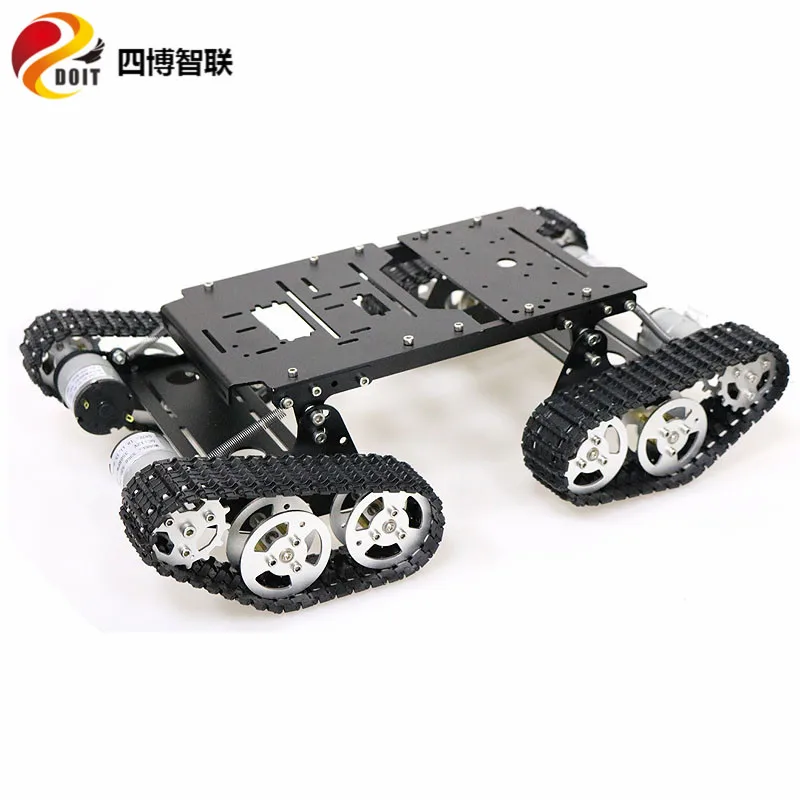 SZDOIT TS400 большой металлический 4WD Робот Танк шасси комплект гусеничный амортизирующий Роботизированный образование тяжелая нагрузка DIY для Arduino