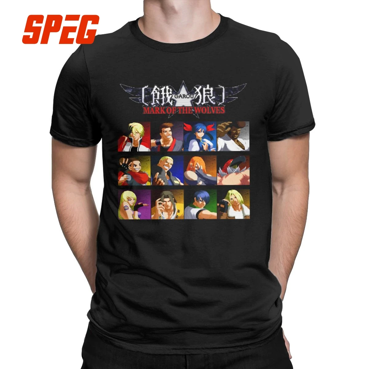 

Garou Марк волков Neo Geo футболка для мужчин новинка натуральный хлопок футболка с круглым вырезом, с короткими рукавами, футболка с принтом Оде...