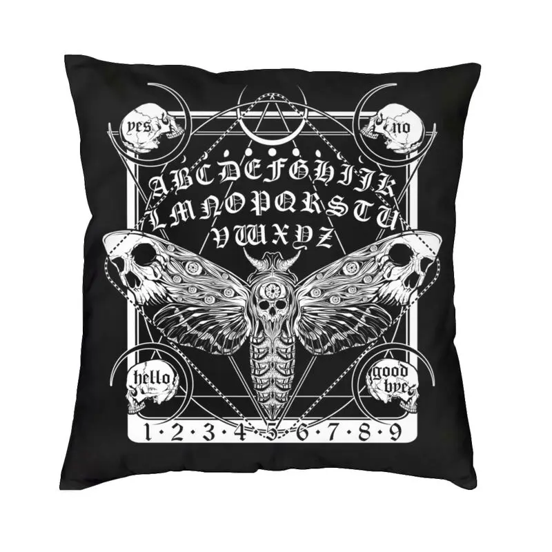 Death Moth Spirit Board Cushion Cover 40x40 Decoration Print Mystic Gothic Ouija Witchcraft Throw Pillow For Living Room