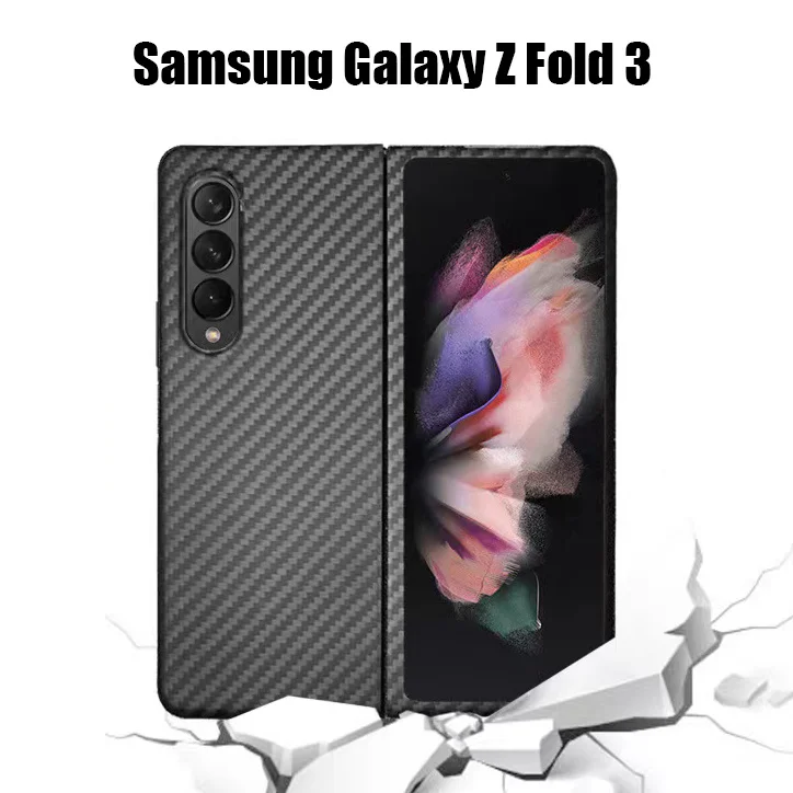 

Z Fold3 5G Carbon Case Ultra Thin 2in1 Matte 100% Real Carbon Fiber Case For Samsung Galaxy Z Fold 3 Case Aramid Fiber Cover