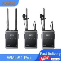 godox wmics1 pro 2 4ghz wireless lavalier microphone transmitter receiver kits for phone dslr camera smartphone wireless mic