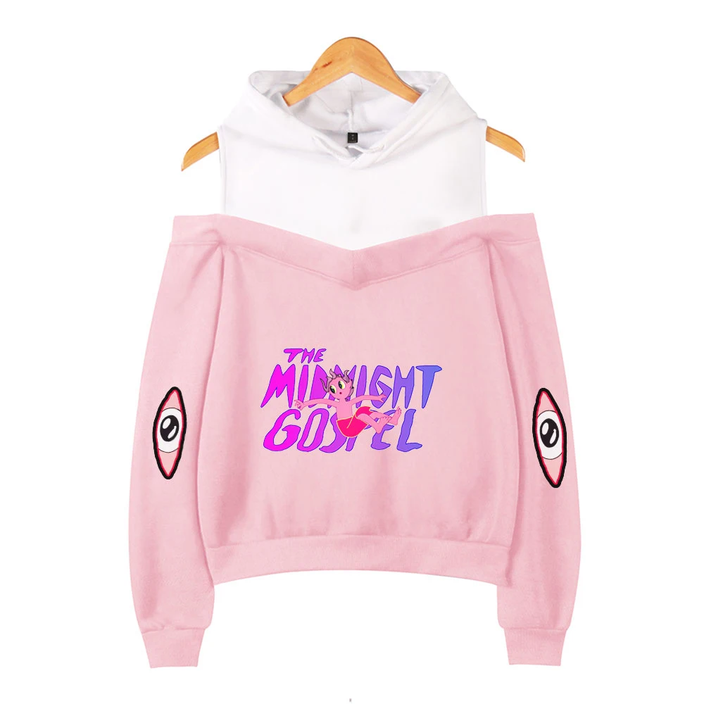 

2021 New Arrival The Midnight Gospel Off-shoulder Hoodies Sweatshirt Women Sexy Streetwear Logo Harajuku Printed Casual Full