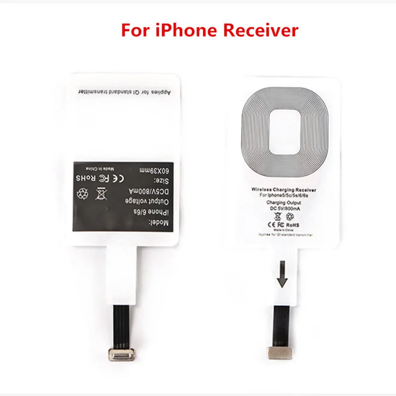qi wireless charger receiver for iphone7 6 6s 5s 7 plus universal wireless charging receiver module for type c micro usb phone free global shipping