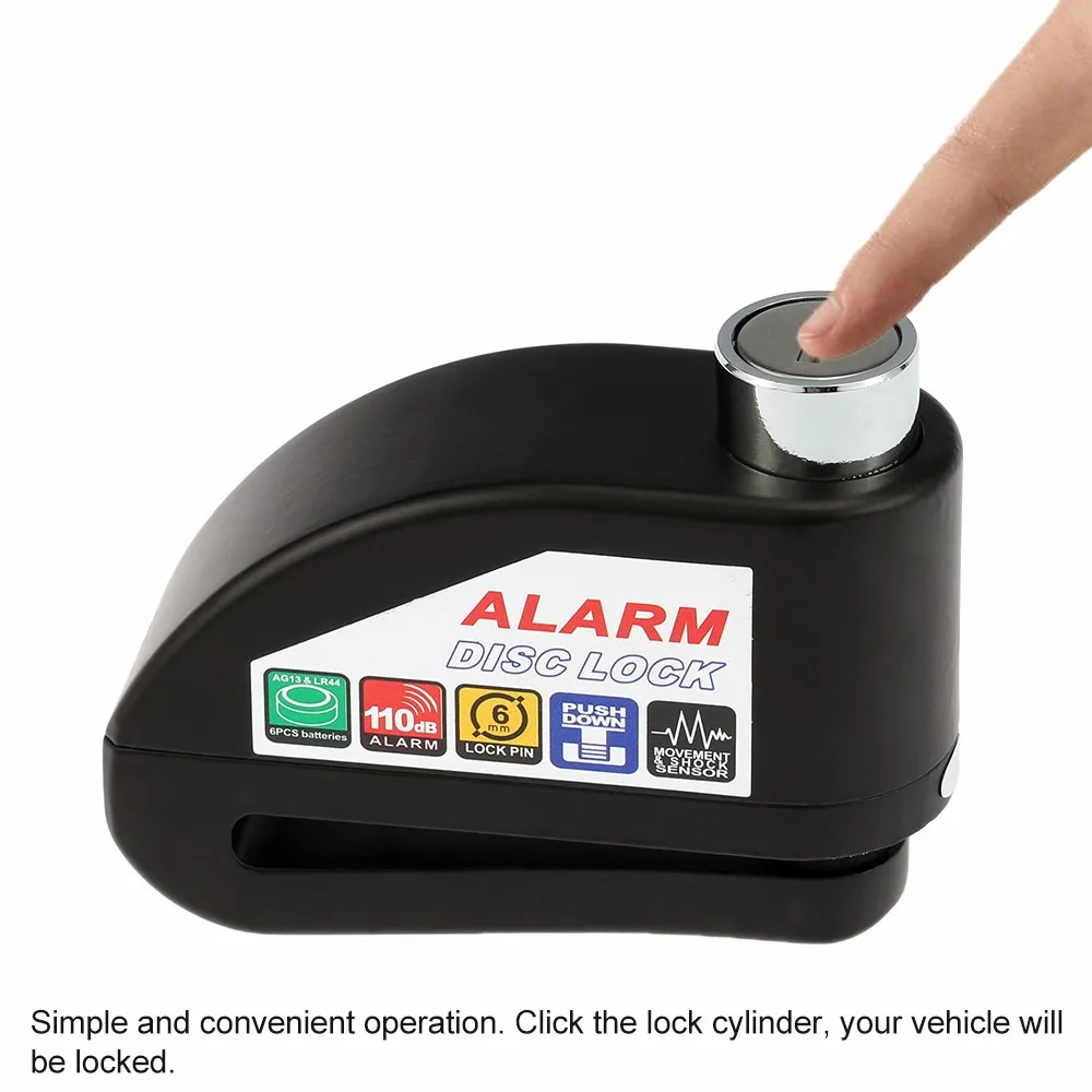 Универсальный alarme moto rcycle замок alarma мото сигнализация скутер велосипедный дисковый тормоз замок безопасности Противоугонная сигнализация замок