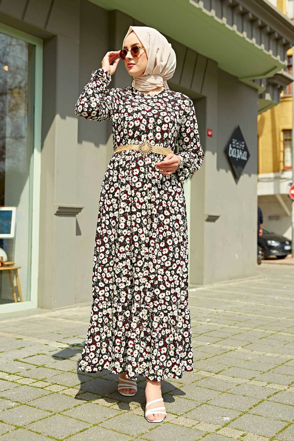 

Straw Belt Patterned Dress Ramadan The Muslim Headscarf Dress Abayas Abaya Islamic Clothing For Women Dubai Turkey Kaftan Robe