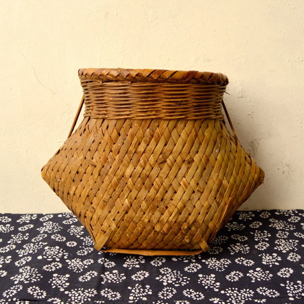 

Photography Background Prop Bamboo Woven Basket Storage Container
