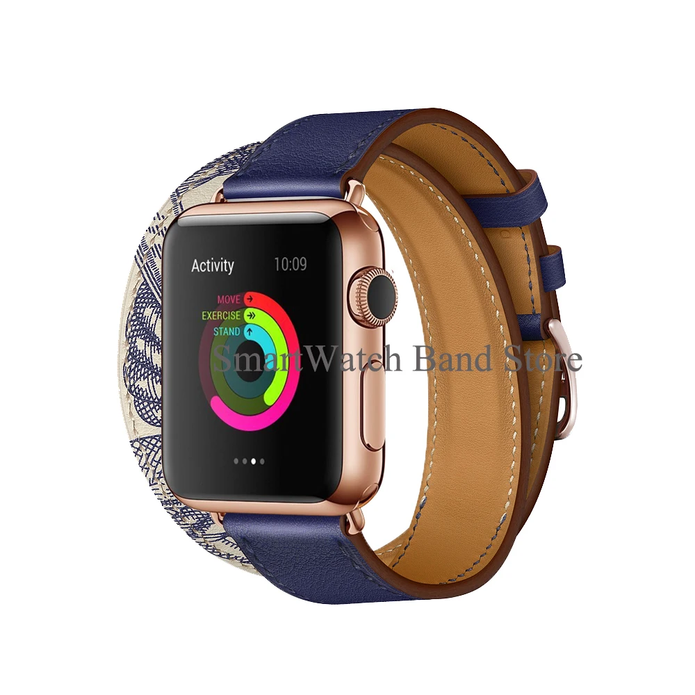 Rose Gold Buckle Strap for Apple Watch 6 5 4 3 2 1 Band 38MM 42MM 44MM 42MM Swift Leather Single Tour Loop Bracelet for iWatch