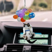 cat car hanging ornaments with colorful balloon 2d car pendant interior car pendant hanging ornament decoration dropship