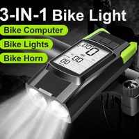 4000mah bike t6 led lights bicycle computer with horn usb rechargeable flashlight bike speedometer waterproof cycling headlight