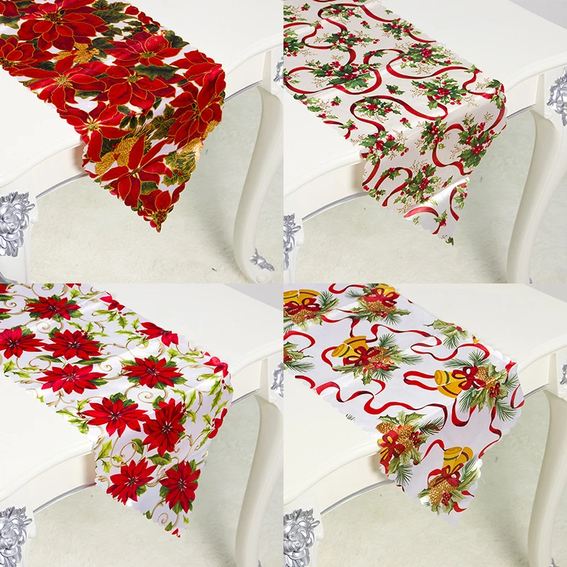 

Christmas Table Runner Xmas Ornaments Merry Christmas Table Decorations for Home 2020 Natal Noel Tablecloth Happy New Year 2021