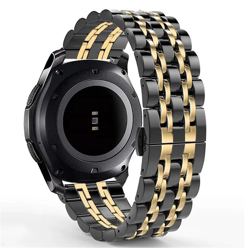 Браслет Для Xiaomi Amazfit ремешок Bip для huami Amazfit Pace Stratos gtr 47 мм ремешок из нержавеющей стали gts gtr 42 мм ремешок для часов - Цвет: black gold