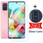 2 в 1 Защитное стекло для экрана Samsung Galaxy A71 A7 2018 A750f закаленное защитное стекло для объектива камеры пленка на Sumsung A 71 A715 A 7 1