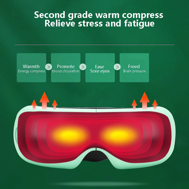 Высокочастотный Вибрационный массажер для глаз Bluetooth музыка горячий компресс