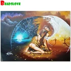 Алмазная живопись в африканском стиле для мужчин и женщин, полноразмернаякруглая вышивка 5d, с кристаллами, нитка для вышивки крестиком, с рисунком лошади