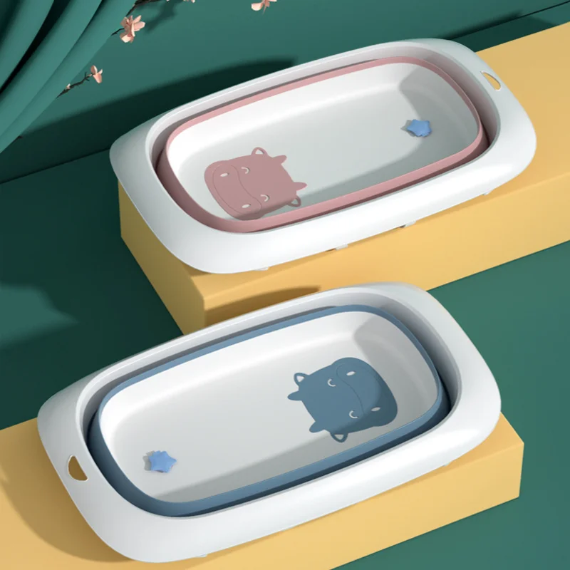 

Household Baby Bath Tub Children Can Sit and Lie Down Household Large Bath Tub New Toddler Baby Folding Tub