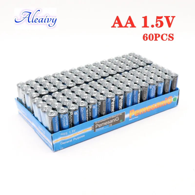 

60 шт., одноразовые щелочные сухие батарейки AA 1,5 в, подходят для камеры, калькулятора, будильника, мыши, пульта дистанционного управления